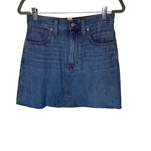 Madewell Rigid Denim A-Line Mini Skirt in Lakeline Wash Eco Edition 27